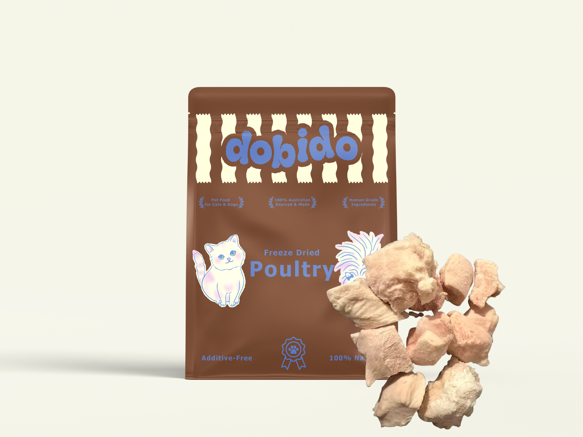 dobido a2 goat milk chicken 50g freeze dried treat for pets