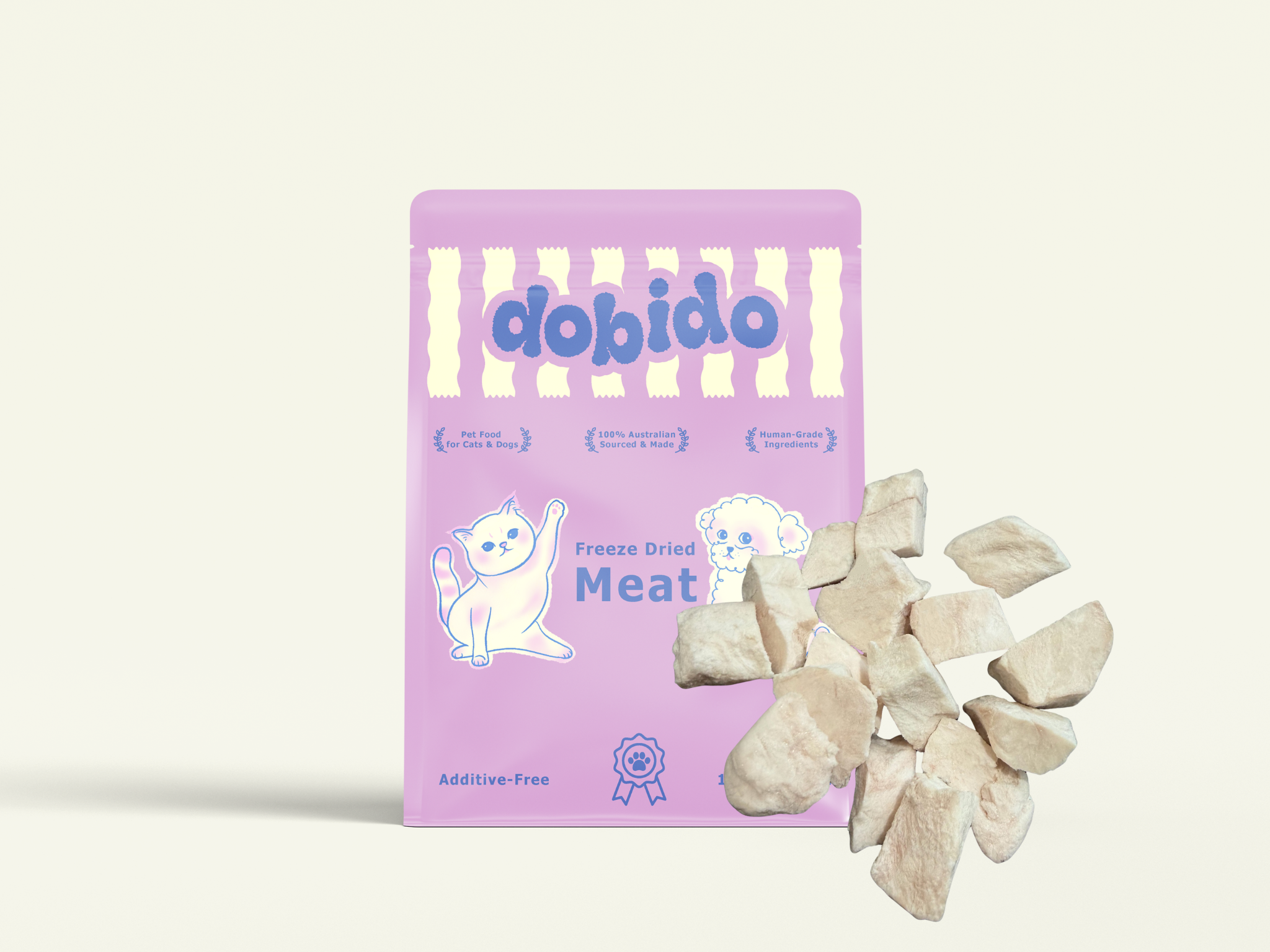 dobido crocodile tail meat 20g freeze dried treat for pets