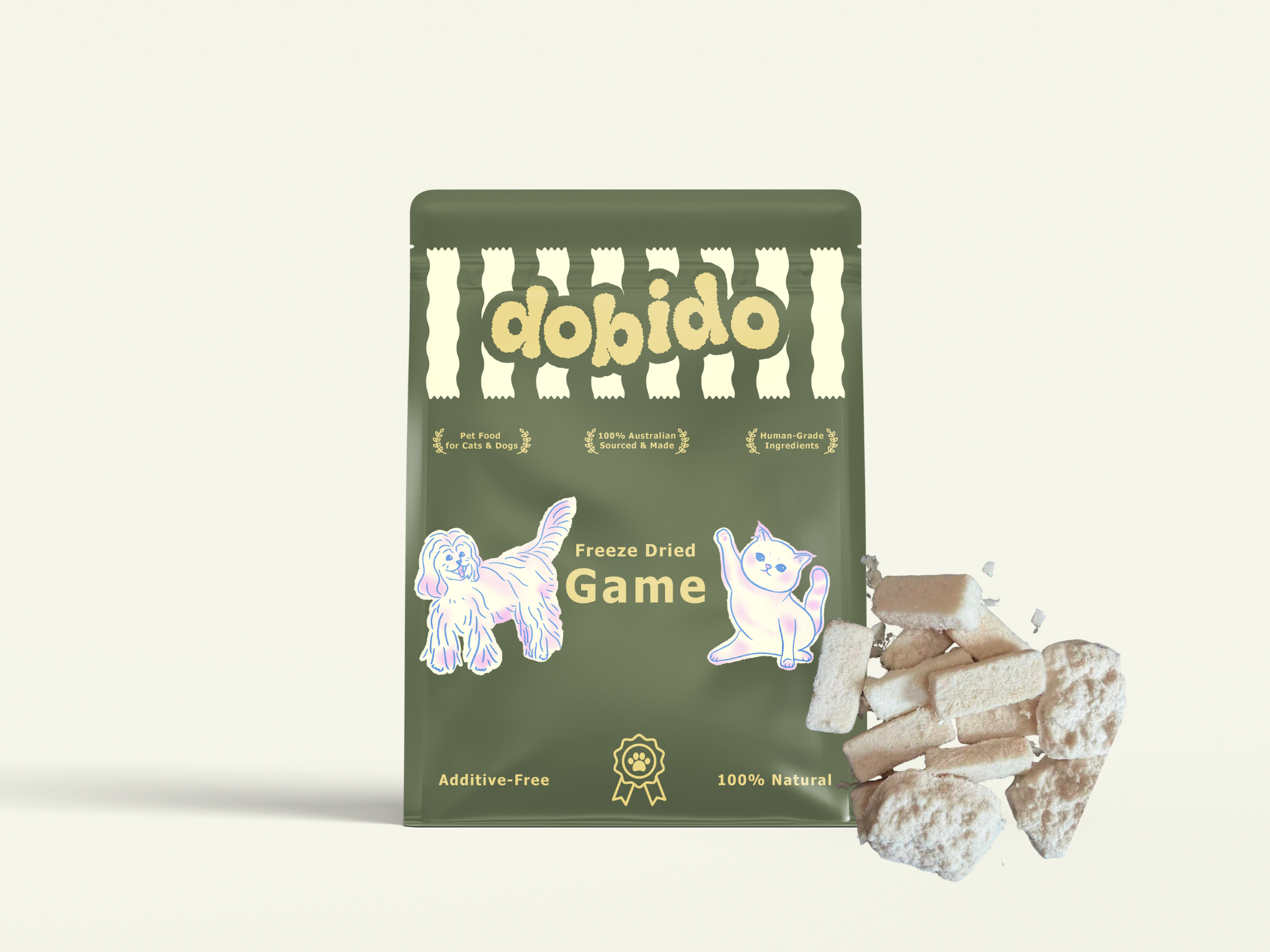 dobido A2 goat milk crocodile bites 30g freeze dried treat for pets