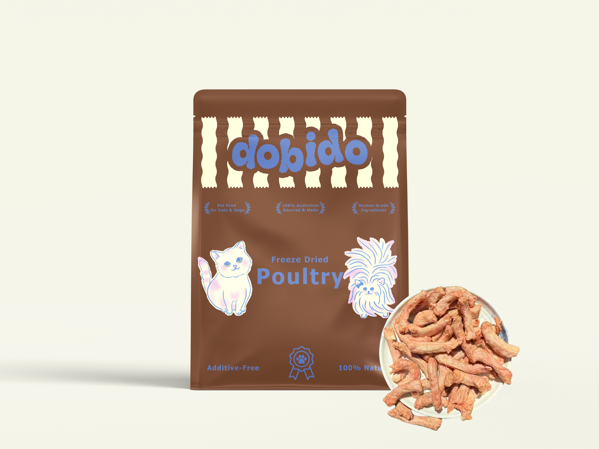 dobido quail neck 60g freeze dried treat for pets